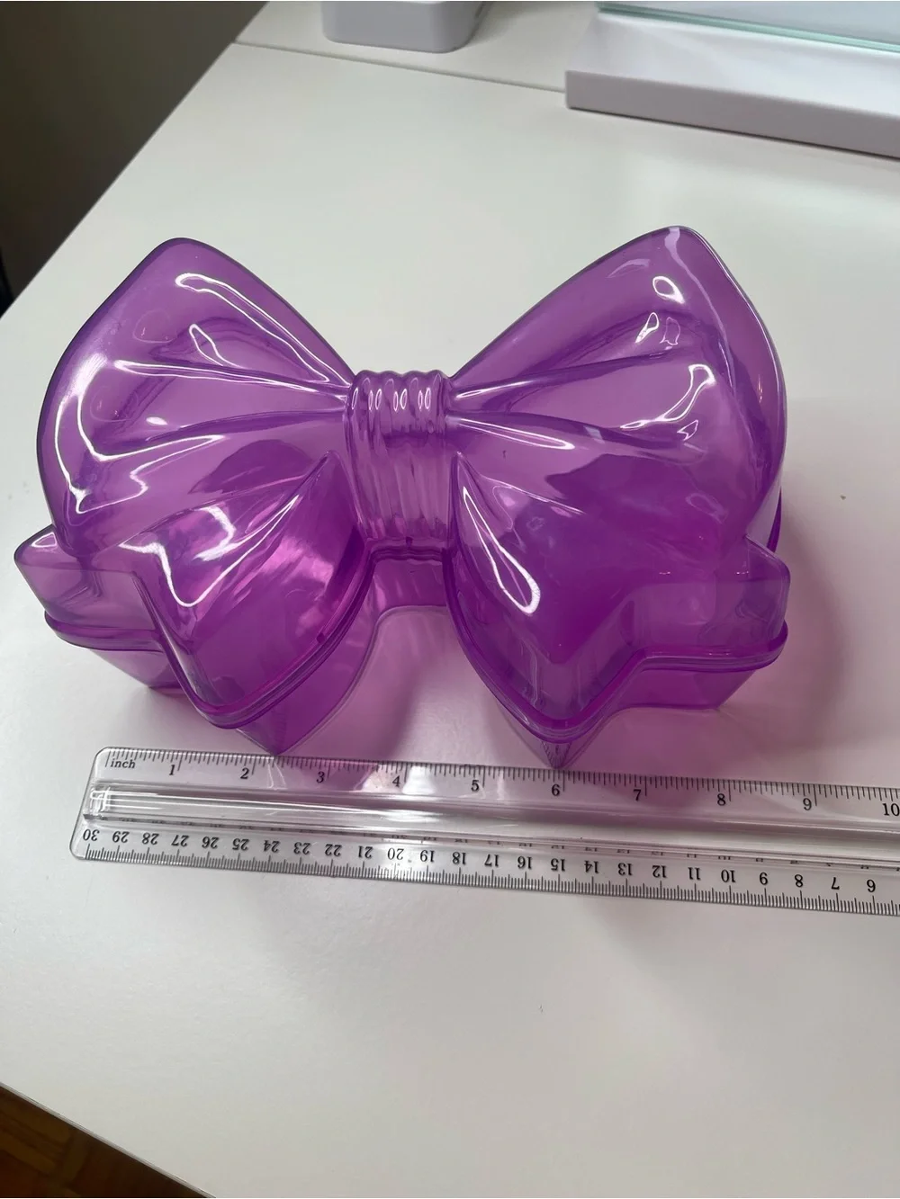 2 purple bow storage containers 9